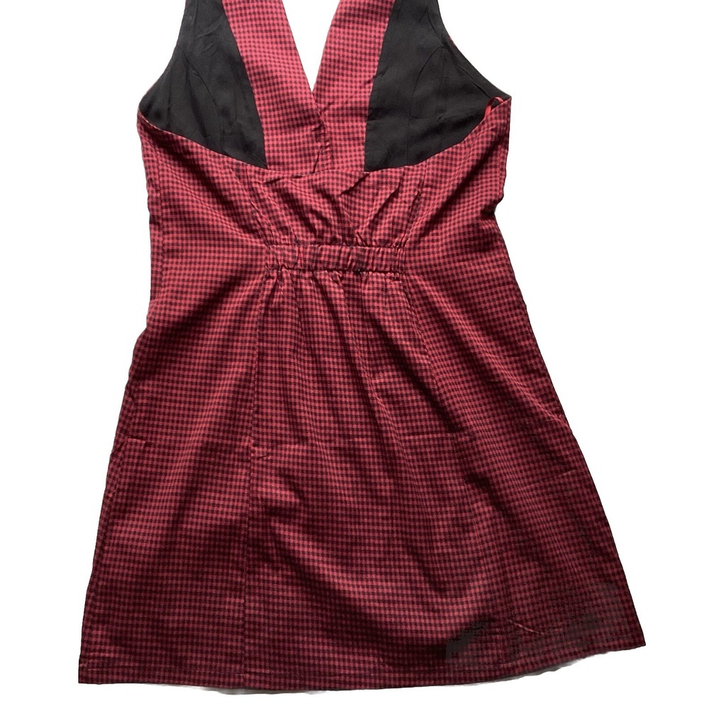 NWT Emory Park Sleeveless V Neck Halter Vest Short Checkered Button Up dress Red - Picture 11 of 16